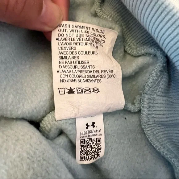 Under Armour Pastel Sea Green Short Sleeve Hoodie Sweatshirt B2/3 - Picture 6 of 9